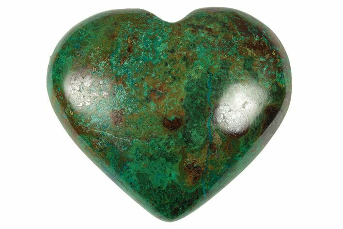 Polished Malachite & Chrysocolla Heart - Peru #250319